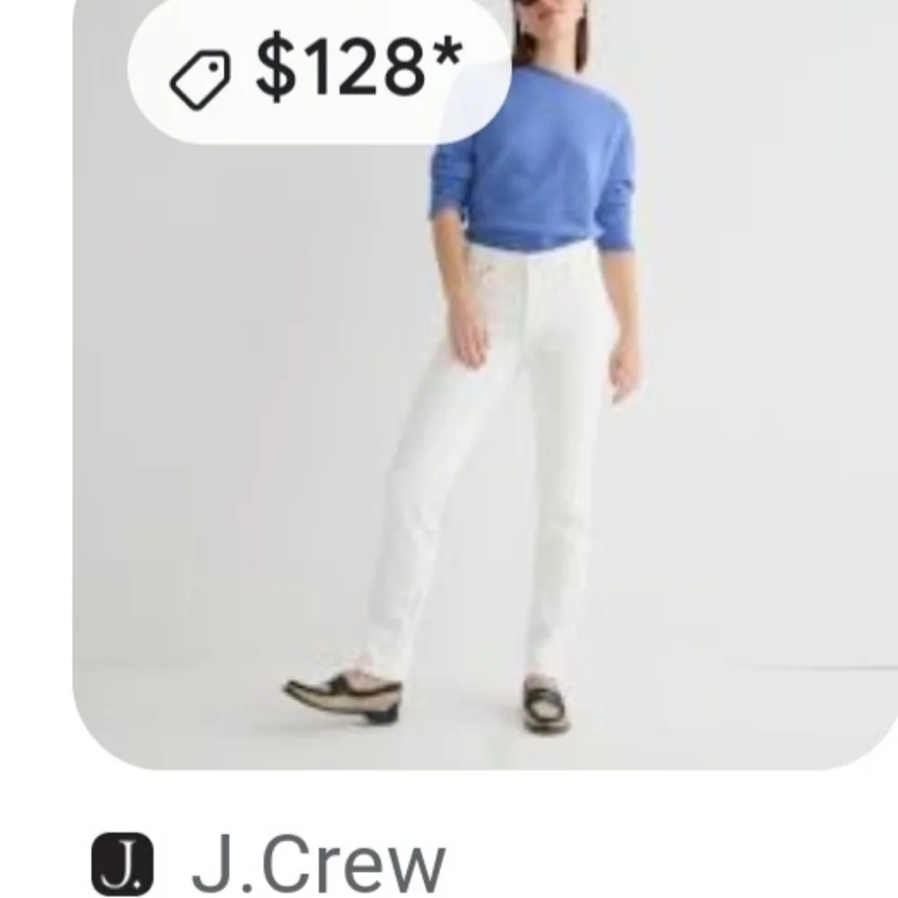 J.CREW HIGH RISE VINTAGE SLIM JEANS WHITE 37/28 Stretch BNWT SO $128 1 Left
